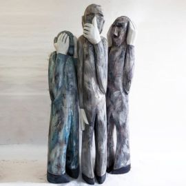 Ixehnix, Ihoernix, Isaegnix oder Diskretion, 2019, Skulptur, Ahorn aus Alten (ZH), ca. 128 cm