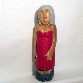 Angela, 2018, Skulptur, Ulme, ca. 64 cm